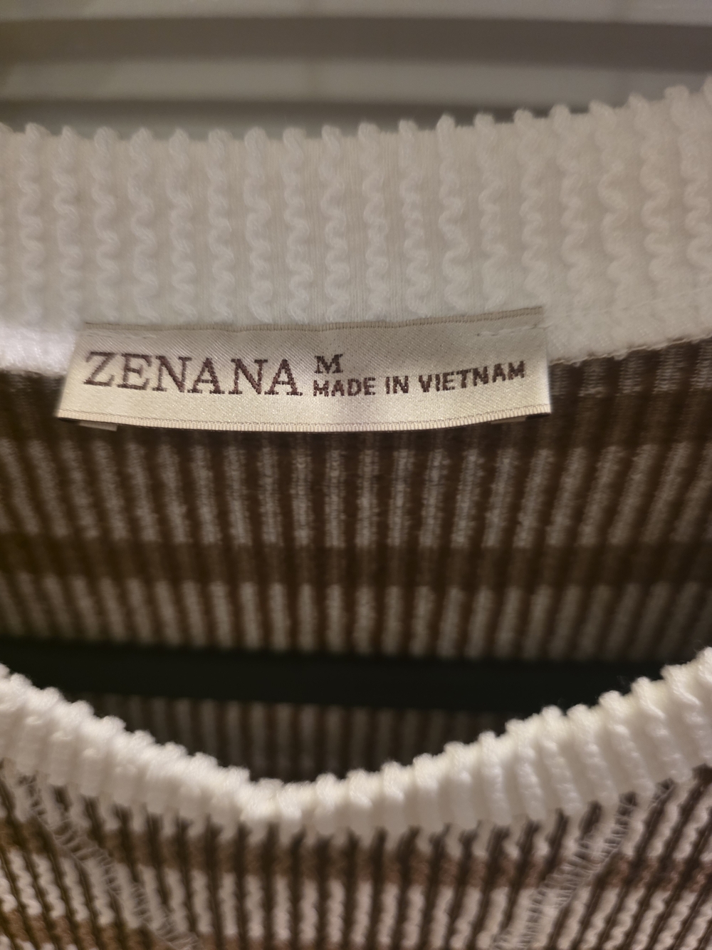 Zenana Outfitters Brown & White Striped Wide-Leg Knit Pants Set - Picture 4 of 5